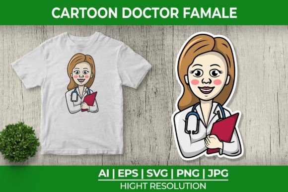 A Friendly Doctor Graphic for Crafts & Branding