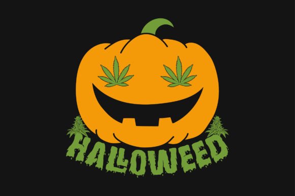 A Vibrant Cannabis Halloween Graphic for Crafts and Content
