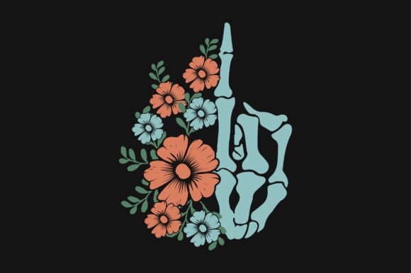 Skeleton Middle Finger Vector T-shirt Graphics for Bold Crafts